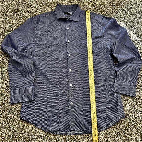 Murano Slim Fit Micro Check Large 100% Cotton Long Sleeve Office Preppy - Picture 4 of 4